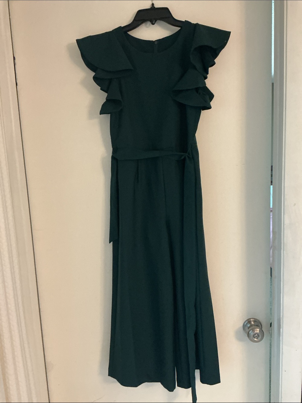Girls Ruffle-Sleeve lined Jumpsuit - Dark Green Gianni Bini